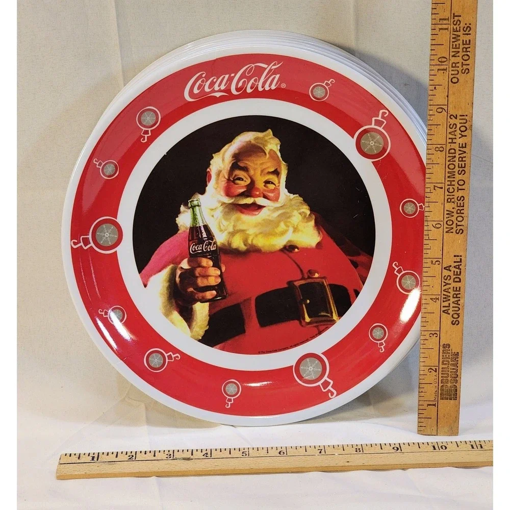 Eleven‎ (11) Coca Cola Coke Christmas Santa Claus Plastic Plate Lot Gibson